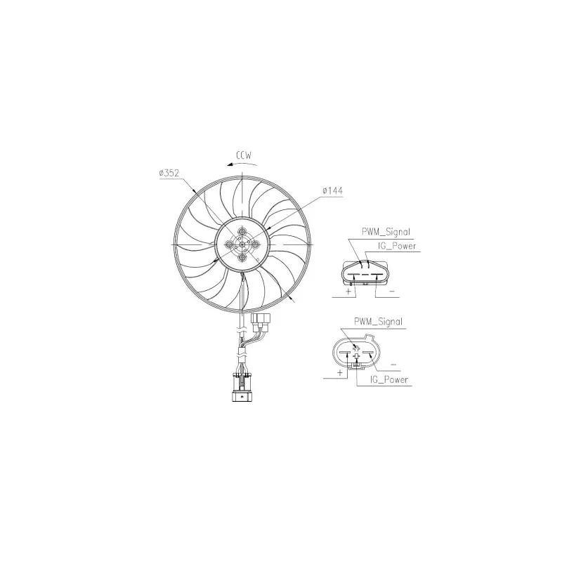 Ventilateur, refroidissement du moteur NRF 47969
