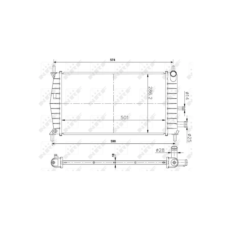 Radiateur, refroidissement du moteur NRF 50131A