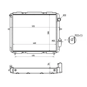 Radiateur, refroidissement du moteur NRF 507345A