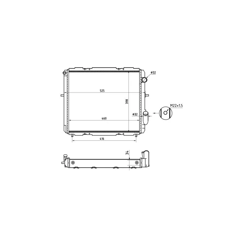 Radiateur, refroidissement du moteur NRF 507345A