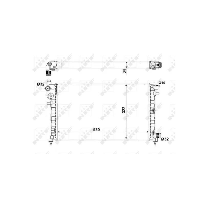 Radiateur, refroidissement du moteur NRF 509502A