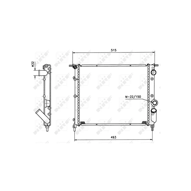 Radiateur, refroidissement du moteur NRF 516259