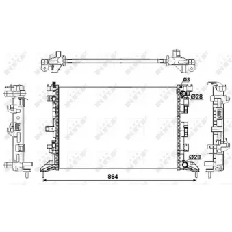 Radiateur, refroidissement du moteur NRF 53066