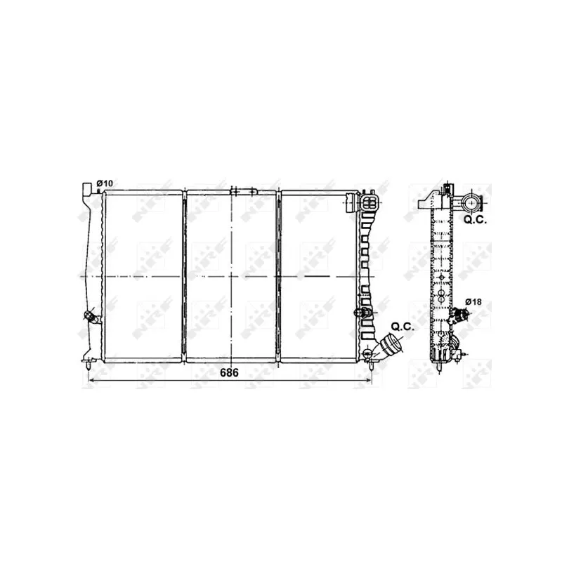 Radiateur, refroidissement du moteur NRF 53085