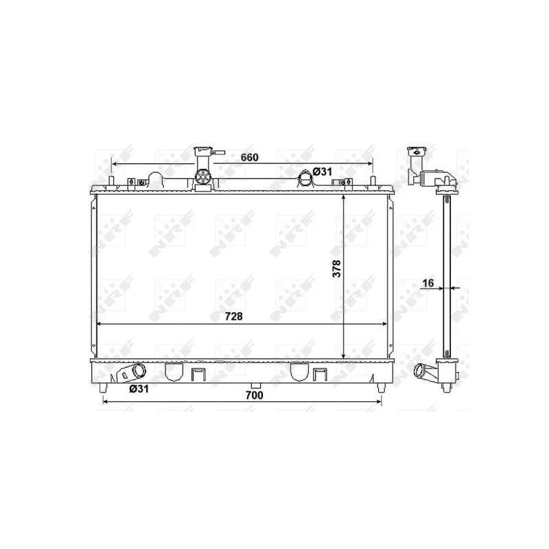 Radiateur, refroidissement du moteur NRF 53383