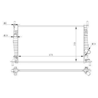 Radiateur, refroidissement du moteur NRF 550014