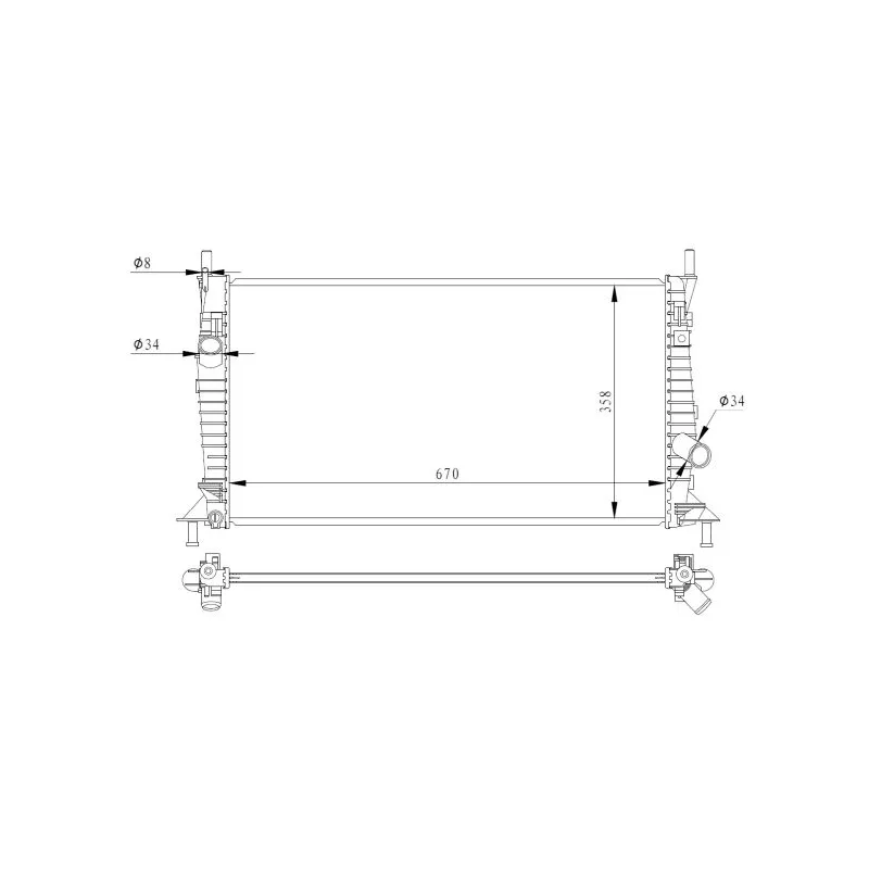 Radiateur, refroidissement du moteur NRF 550014