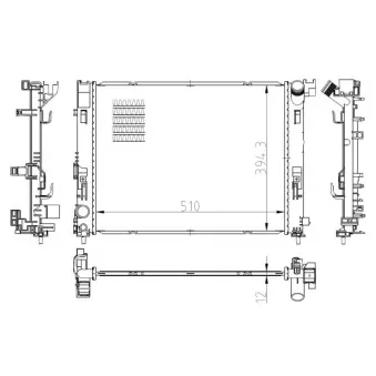 Radiateur, refroidissement du moteur NRF 550038