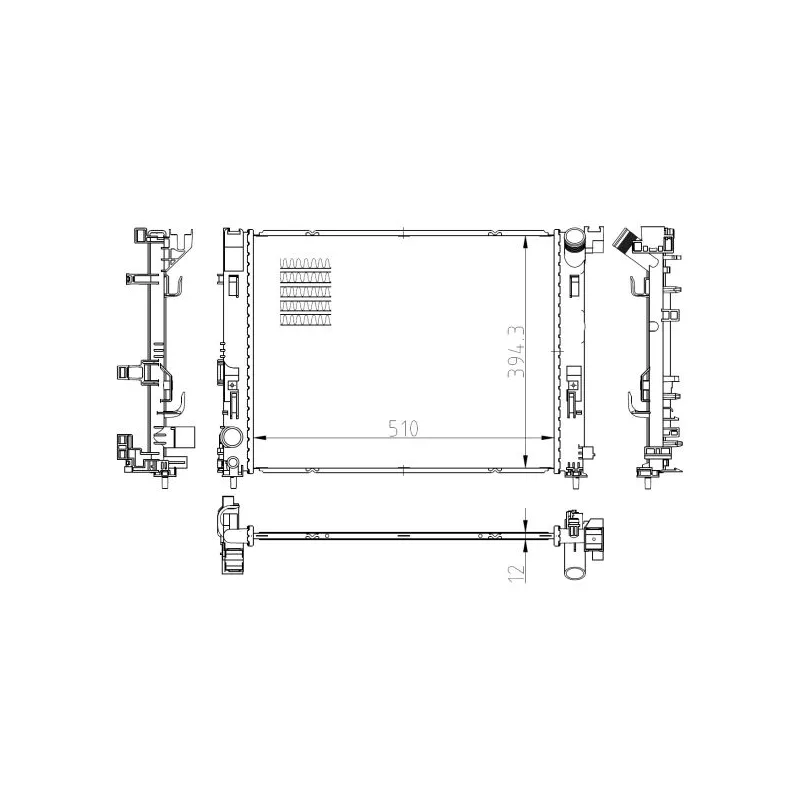 Radiateur, refroidissement du moteur NRF 550038