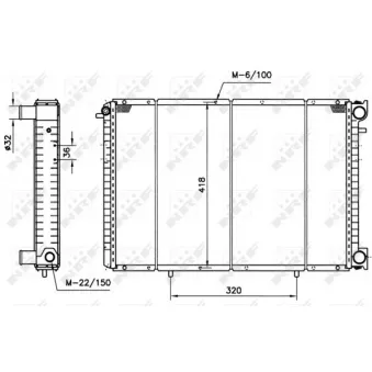 Radiateur, refroidissement du moteur NRF 58153