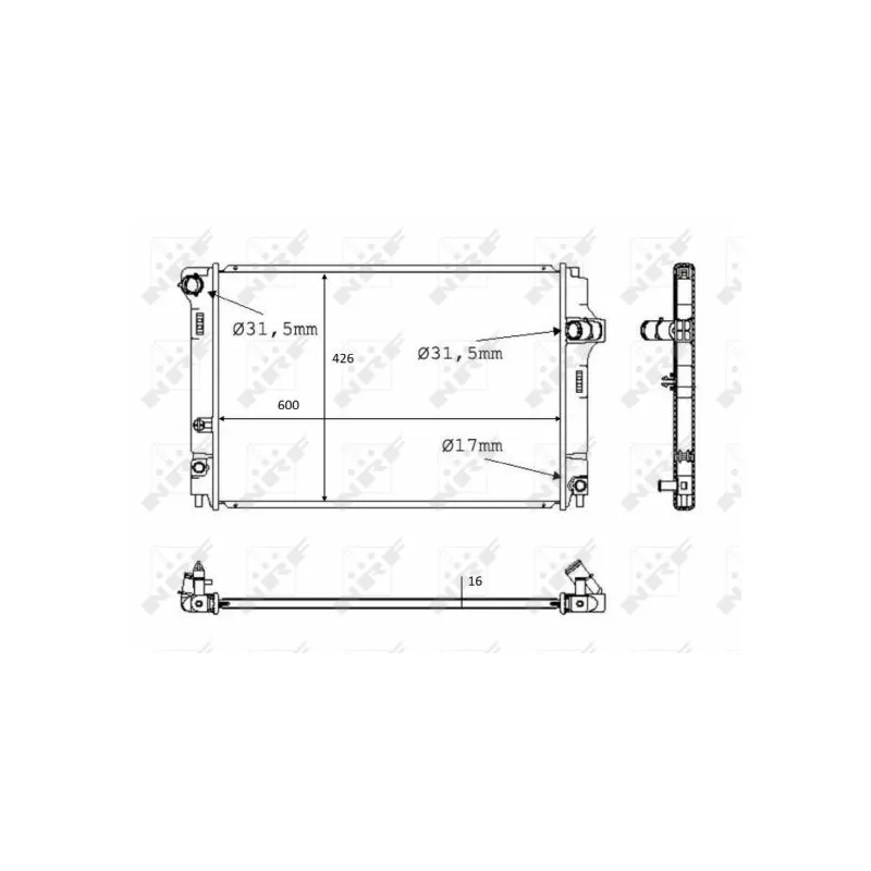 Radiateur, refroidissement du moteur NRF 58382