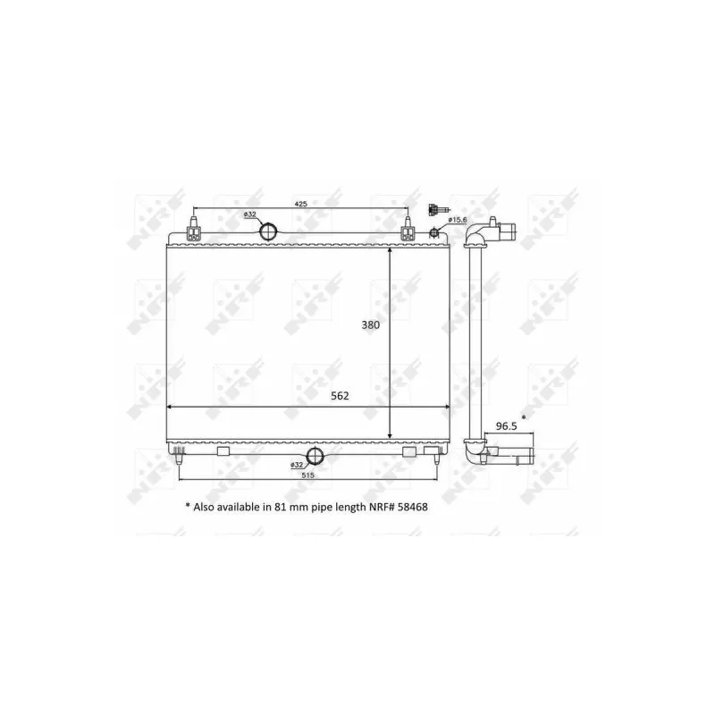 Radiateur, refroidissement du moteur NRF 58399