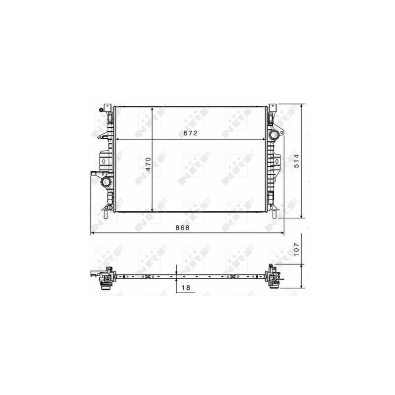 Radiateur, refroidissement du moteur NRF 58499