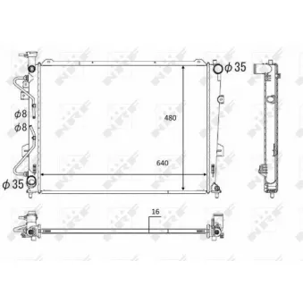 Radiateur, refroidissement du moteur NRF 58554