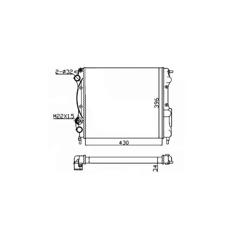 Radiateur, refroidissement du moteur NRF 58934A