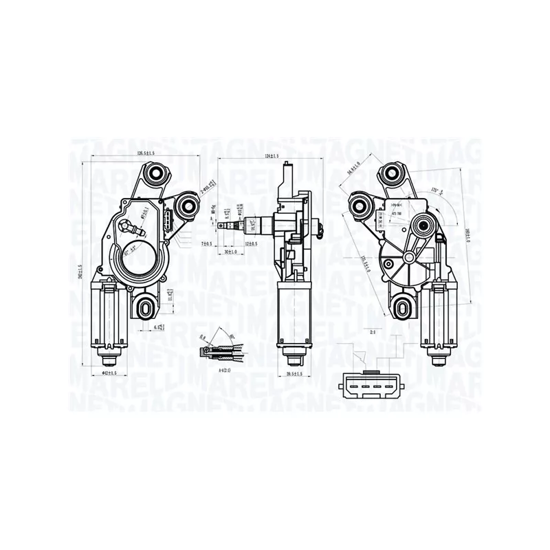 Moteur d'essuie-glace MAGNETI MARELLI 064070000010