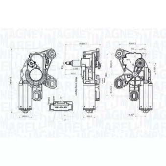 Moteur d'essuie-glace MAGNETI MARELLI 064071800010