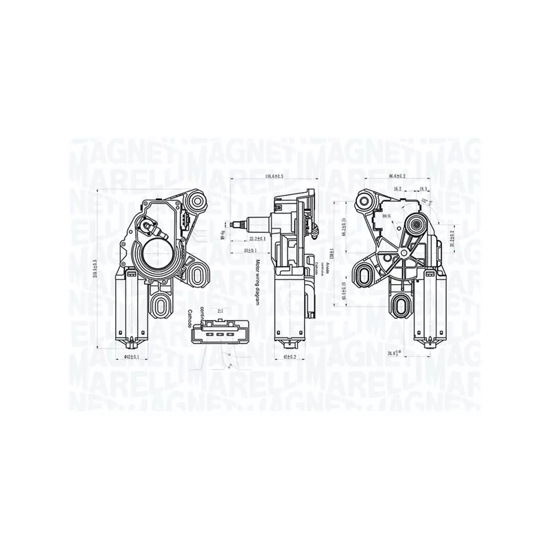 Moteur d'essuie-glace MAGNETI MARELLI 064071800010