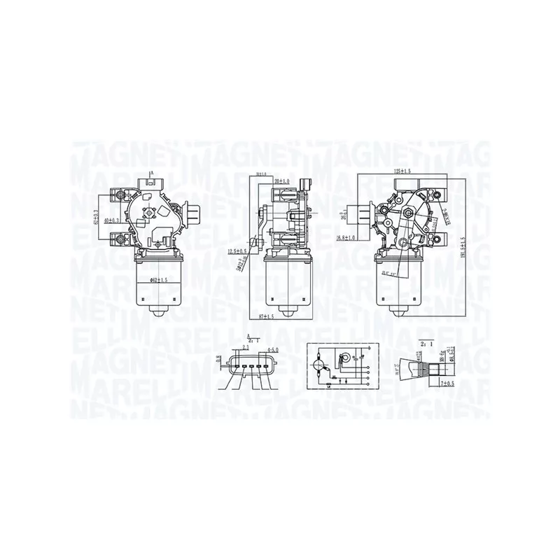 Moteur d'essuie-glace MAGNETI MARELLI 064072800010