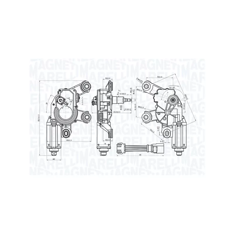 Moteur d'essuie-glace MAGNETI MARELLI 064073100010