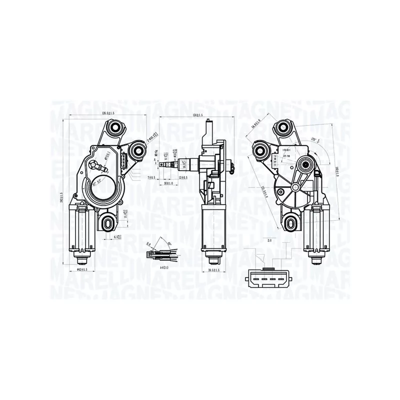 Moteur d'essuie-glace MAGNETI MARELLI 064073600010