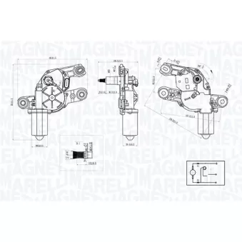 Moteur d'essuie-glace MAGNETI MARELLI 064075200010