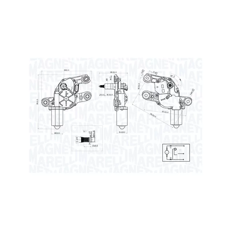 Moteur d'essuie-glace MAGNETI MARELLI 064075200010