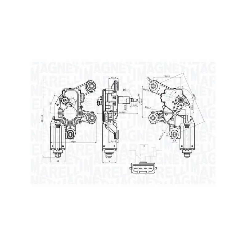 Moteur d'essuie-glace MAGNETI MARELLI 064075300010