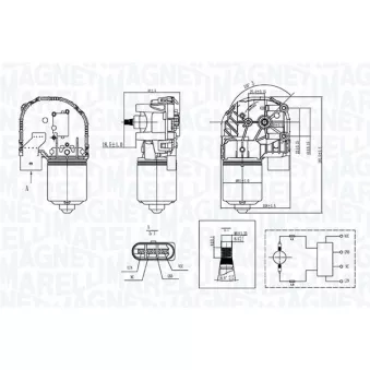 Moteur d'essuie-glace MAGNETI MARELLI 064351769010
