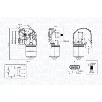 Moteur d'essuie-glace MAGNETI MARELLI 064376300010