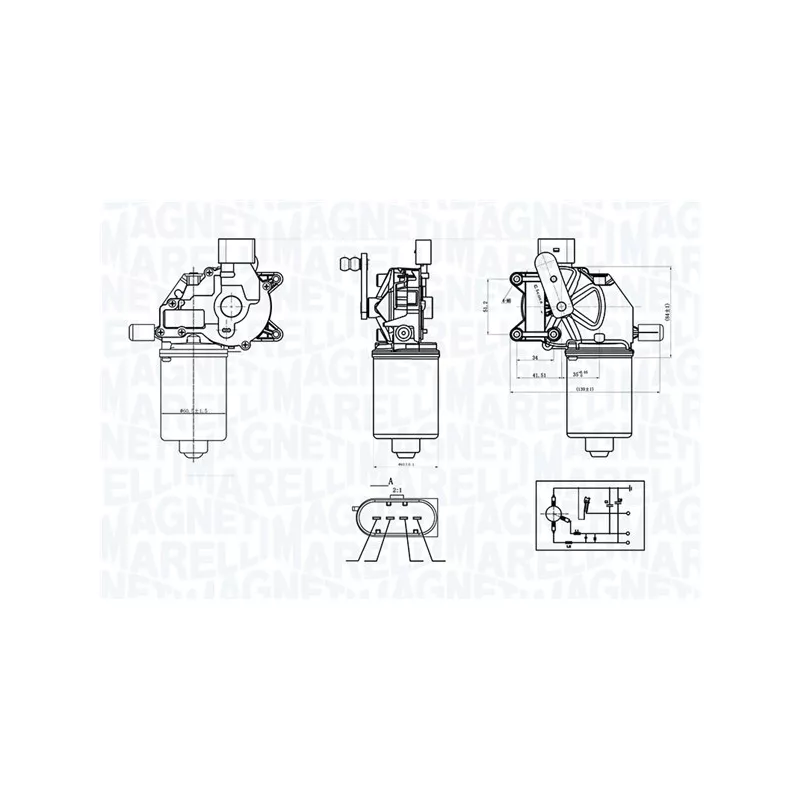 Moteur d'essuie-glace MAGNETI MARELLI 064376700010