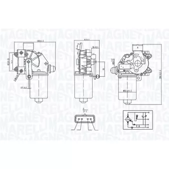 Moteur d'essuie-glace MAGNETI MARELLI 064377400010