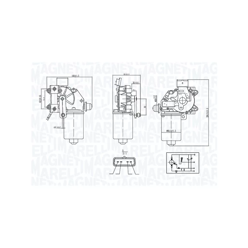 Moteur d'essuie-glace MAGNETI MARELLI 064377400010
