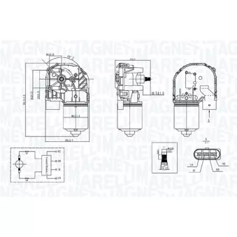 Moteur d'essuie-glace MAGNETI MARELLI 064377700010