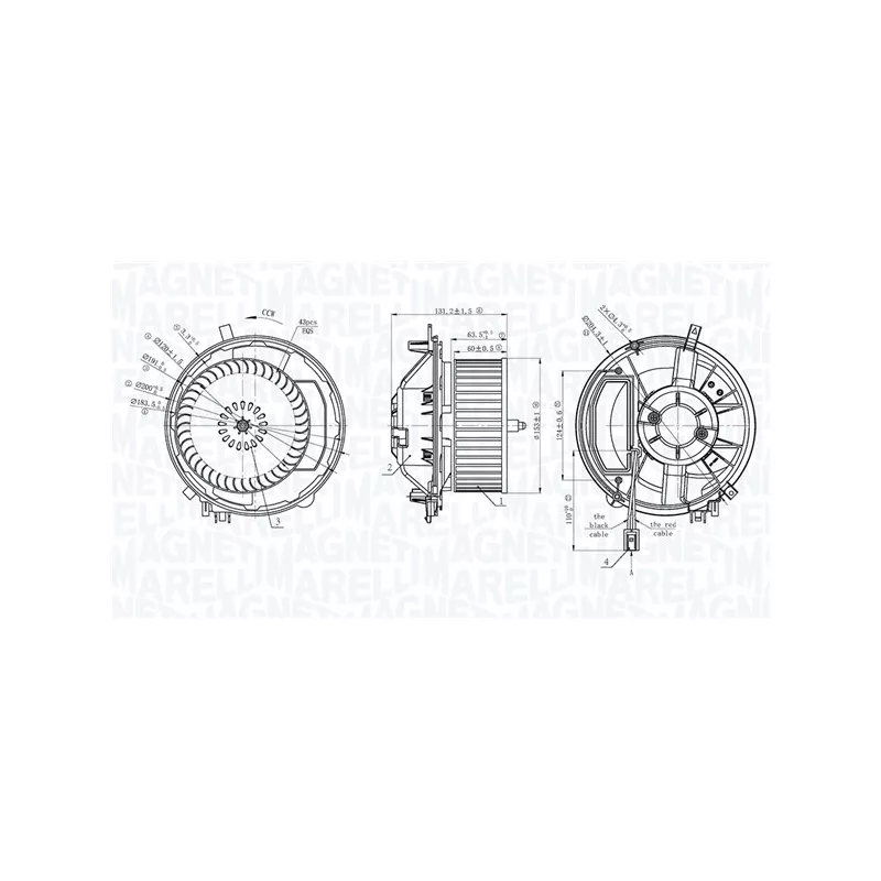 Pulseur d'air habitacle MAGNETI MARELLI 069412777010