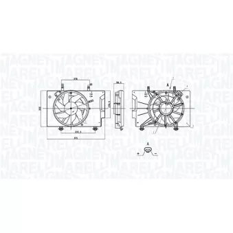 Ventilateur, refroidissement du moteur MAGNETI MARELLI 069422898010