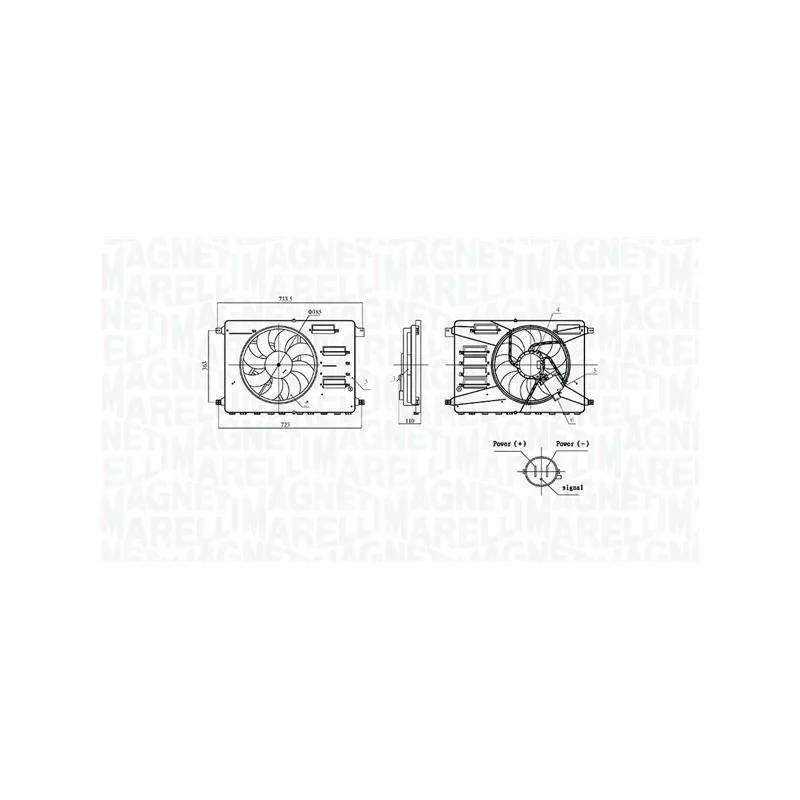 Ventilateur, refroidissement du moteur MAGNETI MARELLI 069422899010
