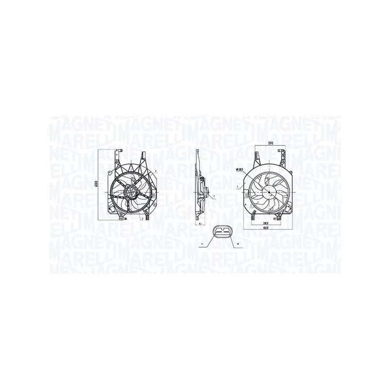 Ventilateur, refroidissement du moteur MAGNETI MARELLI 069422902010