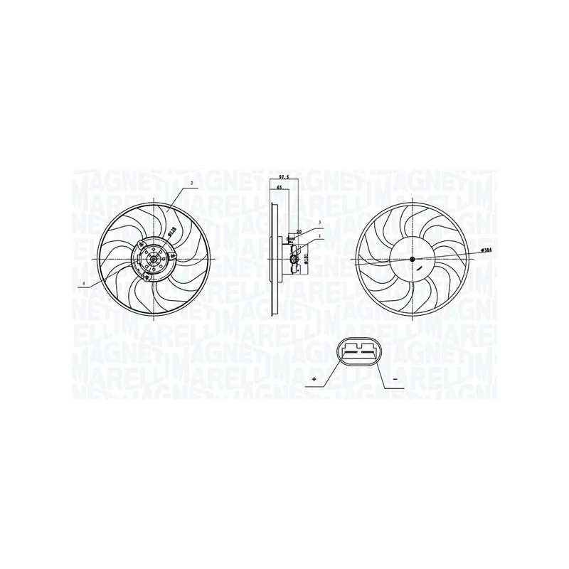 Ventilateur, refroidissement du moteur MAGNETI MARELLI 069422903010