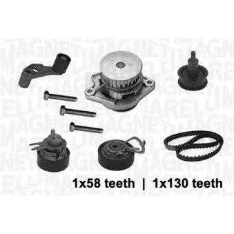 Pompe à eau + kit de courroie crantée MAGNETI MARELLI 341403680001