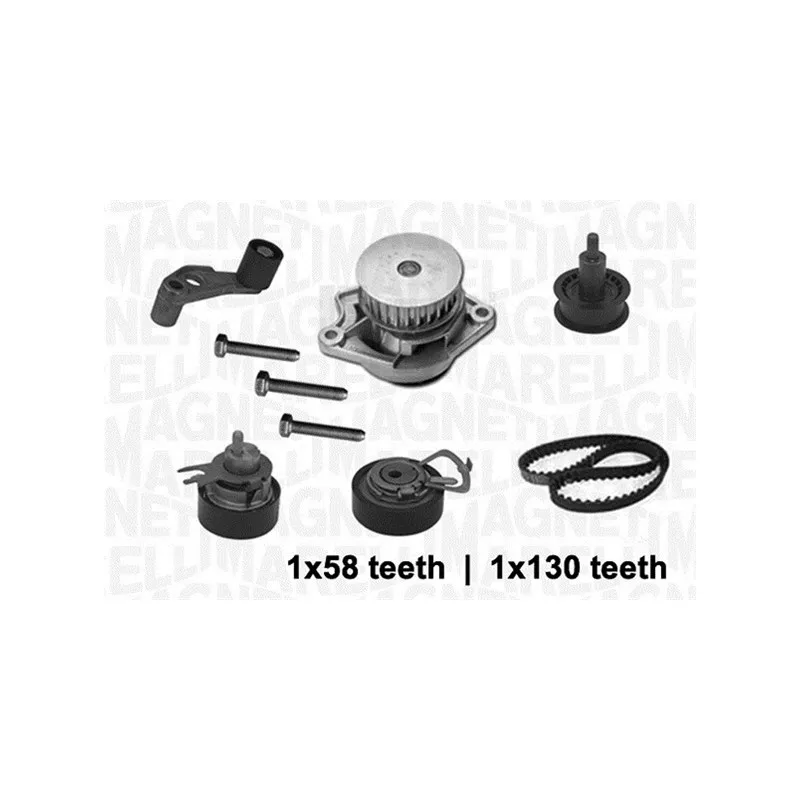 Pompe à eau + kit de courroie crantée MAGNETI MARELLI 341403680001