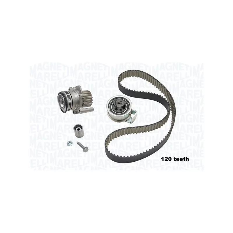 Pompe à eau + kit de courroie crantée MAGNETI MARELLI 341404770002