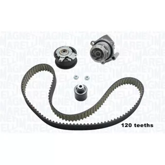 Pompe à eau + kit de courroie crantée MAGNETI MARELLI 341404790003
