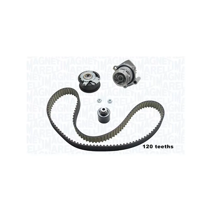 Pompe à eau + kit de courroie crantée MAGNETI MARELLI 341404790003