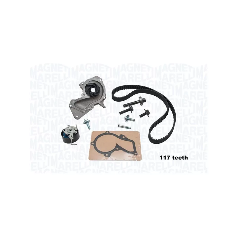 Pompe à eau + kit de courroie crantée MAGNETI MARELLI 341405780001