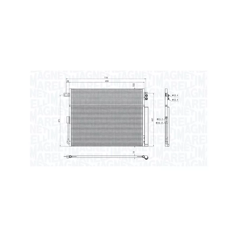 Condenseur, climatisation MAGNETI MARELLI 350203010800