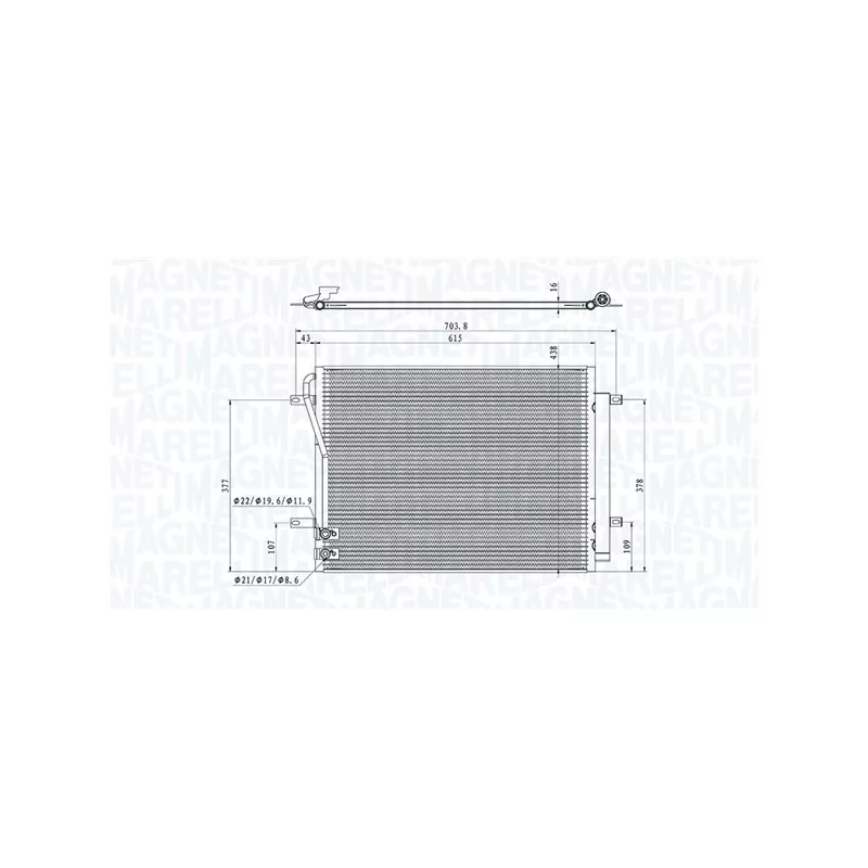 Condenseur, climatisation MAGNETI MARELLI 350203105900
