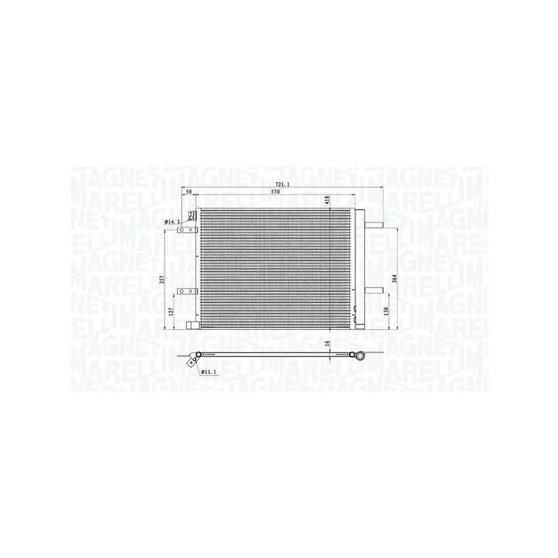 Condenseur, climatisation MAGNETI MARELLI 350203106200
