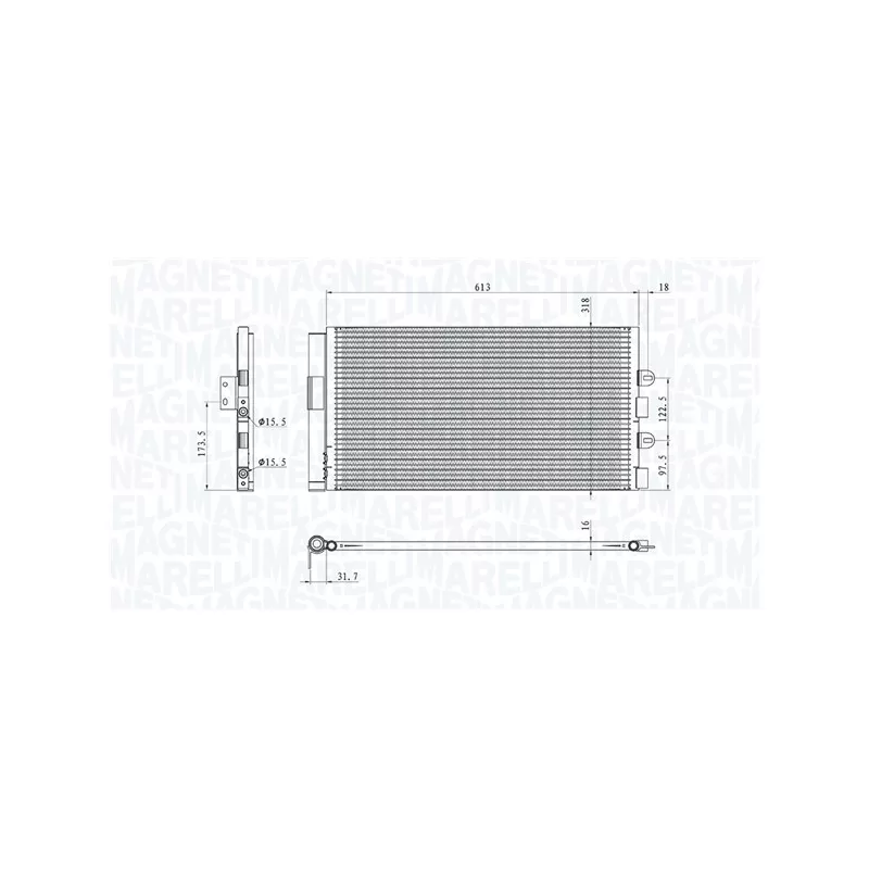 Condenseur, climatisation MAGNETI MARELLI 350203106300