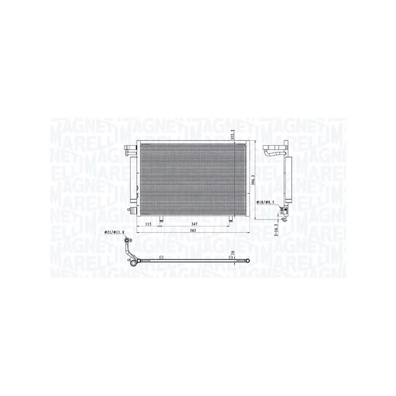 Condenseur, climatisation MAGNETI MARELLI 350203106400